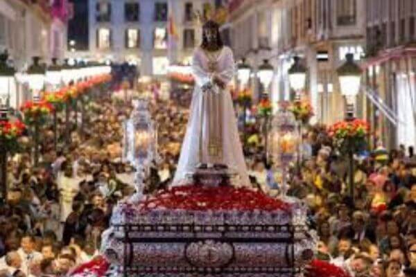 Semana Santa procession in Malaga during March