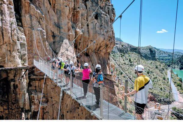 Hiking along Caminito del Rey trail in Malaga